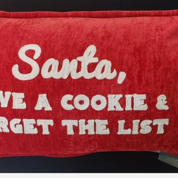 LACOURTE Santa Cookie List Decorative Pillow, 14″ x 24″ - Picture 2 of 6